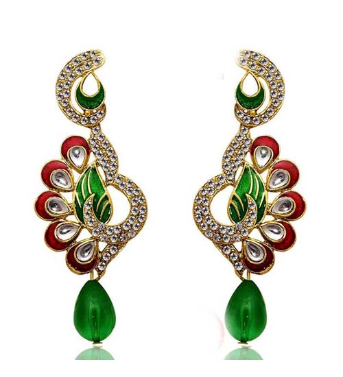 Pretty Austrian Diamond Drop Earrings - Multicolor